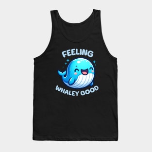 Feeling Whaley Good Cute Kawaii Blue Whale Tank Top